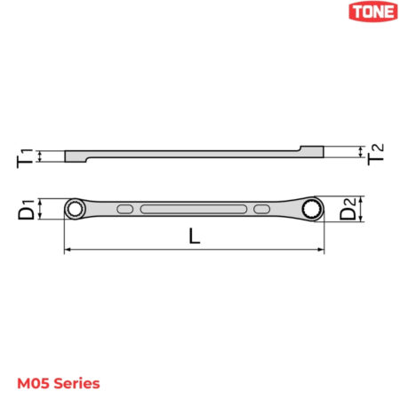 TONE M05 Series Cờ lê hai đầu chòng siêu dài hệ mét
