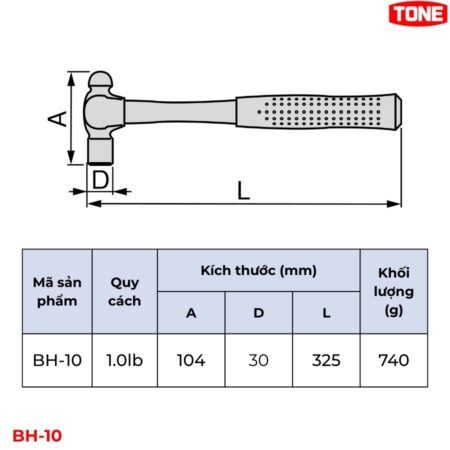 TONE-BH-10-Bua-dau-tron-can-soi-thuy-tinh-den-1.0-lb-thong-so