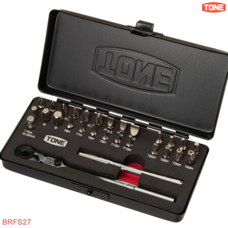 TONE BRFS27 Bộ tay vặn cóc mũi vít đầu 1/4" 27 pcs