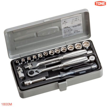 TONE 1800M Bộ cần siết + khẩu đầu 1/4 inch, 19 pcs