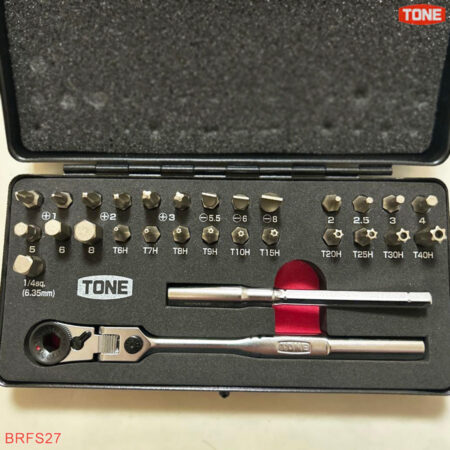 Bộ tay vặn cóc mũi vít đầu 1/4 inch TONE BRFS27
