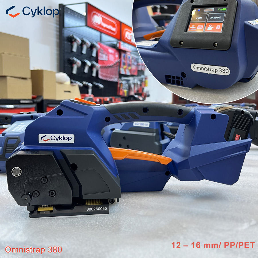 máy đai dây nhựa 13-16 dùng pin Omnistrap 380 Cyklop