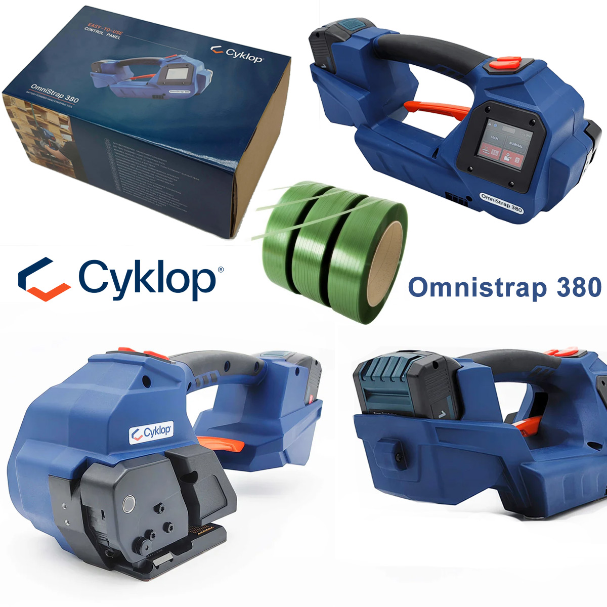 Máy siết đai nhựa 12-16 mm dùng pin 4500N Cyklop Oministrap 380