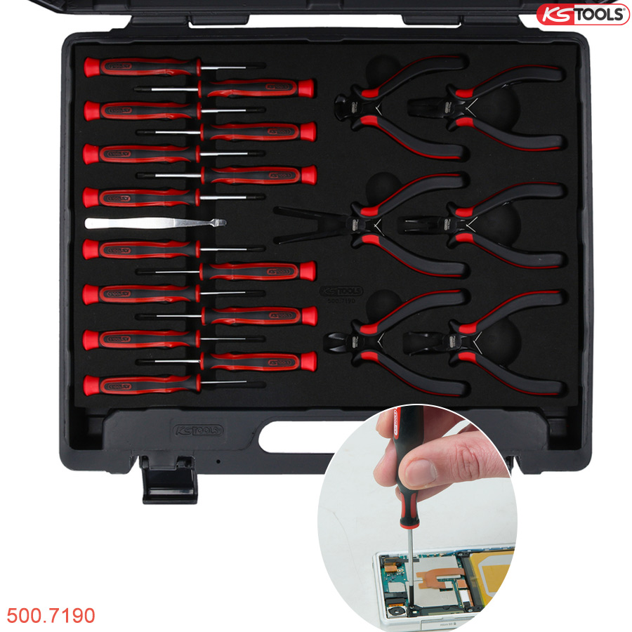 thông số Bộ kìm, tô vít chính xác ESD 21 pcs KS Tools 500.7190