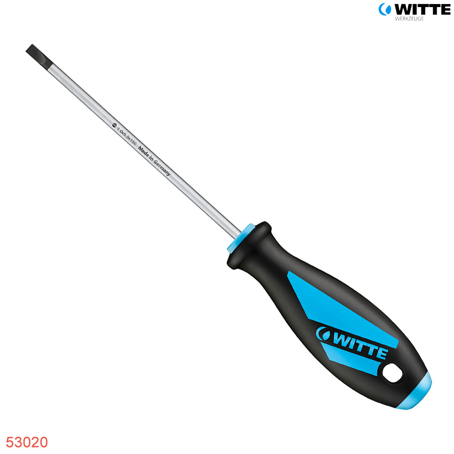 Tua vít dẹt 2 cạnh thợ điện WITTE 53020 thân tròn