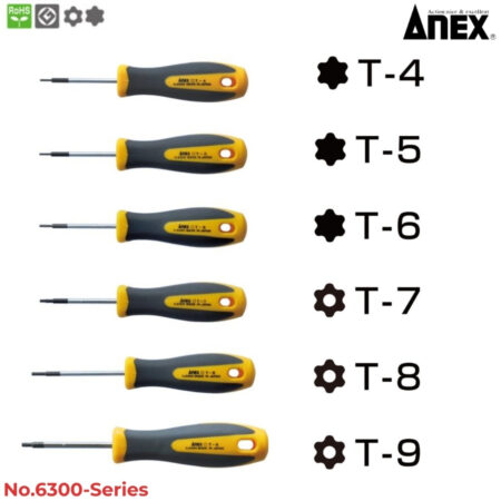 ANEX No.6300-Series Tua vít hoa thị có lỗ 2
