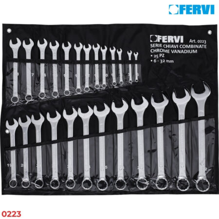 FERVI 0223 Bộ cờ lê vòng miệng 25 cây