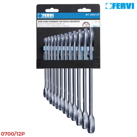 FERVI 0700/12P Bộ cờ lê vòng miệng tự động 12 cây