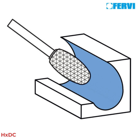 FERVI HxDC Mũi mài hợp kim hình quả thông đầu tròn 2