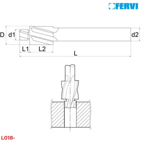 FERVI L018- Mũi khoan bậc cho bu lông đầu trụ 1