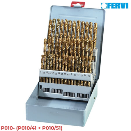 FERVI P010- Bộ mũi khoan thép gió HSS phủ Titan