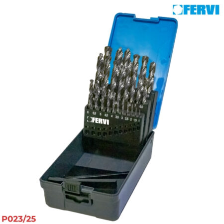 FERVI P023/25 Bộ mũi khoan xoắn chuôi thẳng 25pcs