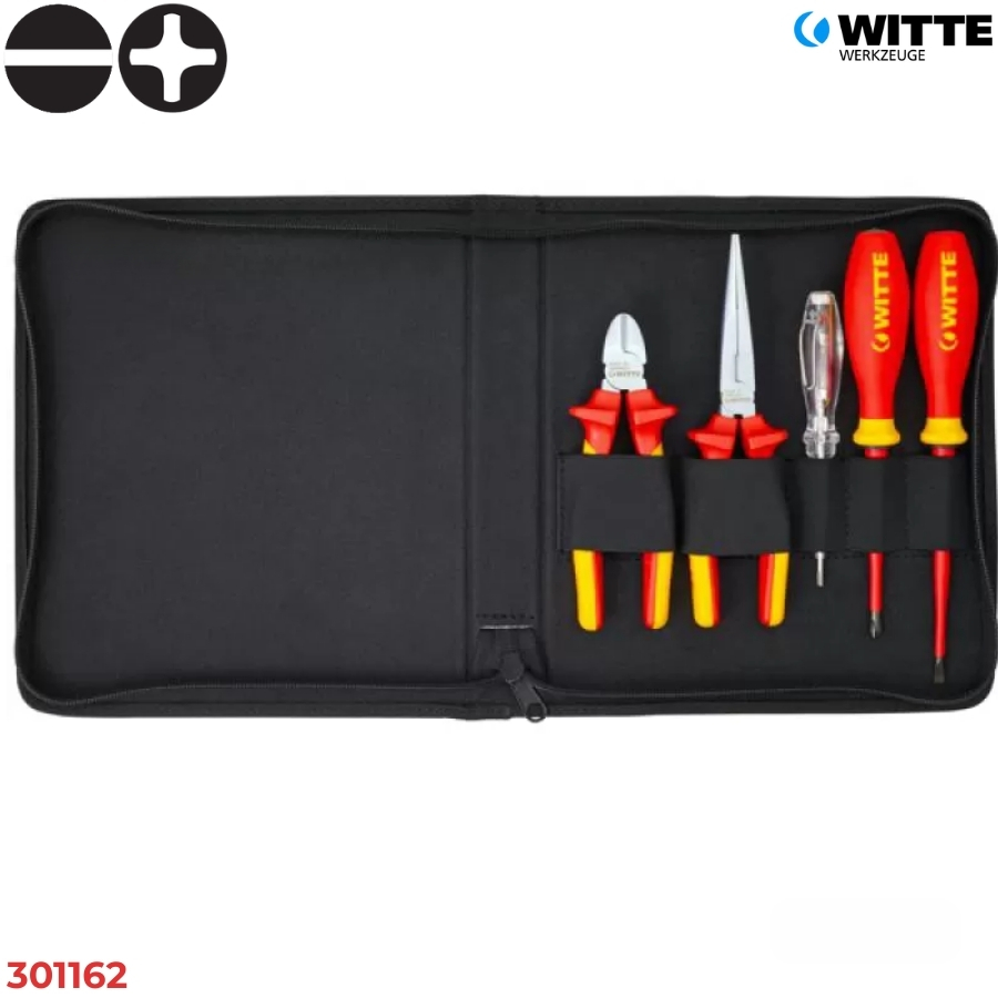 WITTE 301162 Bộ dụng cụ sửa chữa cách điện 5 món SLIM