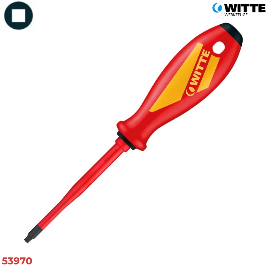 WITTE 53970 Tua vít cách điện đầu vuông (Robertson) MAXX