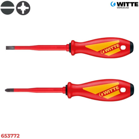 WITTE 653772 Bộ tua vít cách điện 5 món MAXX SLIM (Dẹt & Pozidriv) - 1