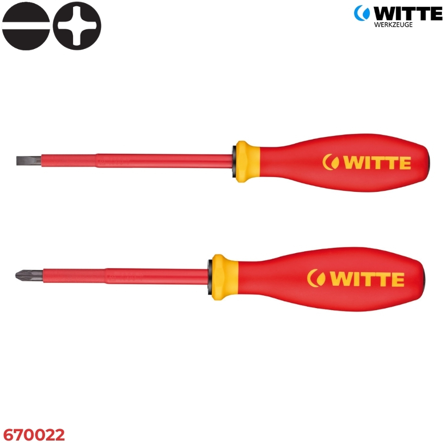WITTE 670022 Bộ tua vít cách điện 6 món PRO (Dẹt & Bake) - 1