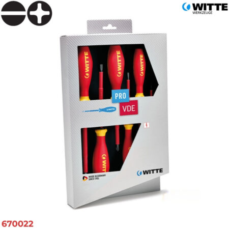 WITTE 670022 Bộ tua vít cách điện 6 món PRO (Dẹt & Bake)