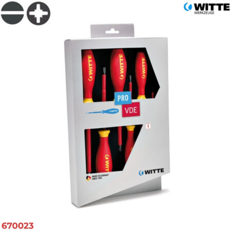 WITTE 670023 Bộ tua vít cách điện 6 món PRO (Dẹt & Pozidriv)