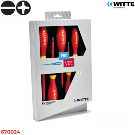 WITTE 670024 Bộ tua vít cách điện 5 món PRO (Dẹt & Bake)