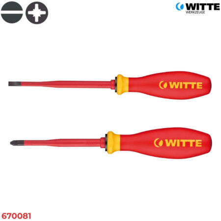 WITTE 670081 Bộ tua vít cách điện 5 cây SLIM (Dẹt & Pozidriv) - 1