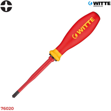 WITTE 76020 Tua vít cách điện PlusMinus (PH/S) mũi mảnh SLIM