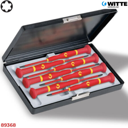 WITTE 89368 Bộ tua vít điện tử cách điện 7 món kèm hộp nhựa (Torx)