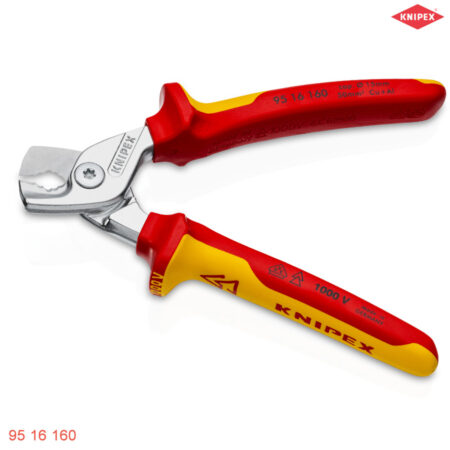 Kìm cắt cáp đồng, cách điện 1000V Knipex 95 16 160
