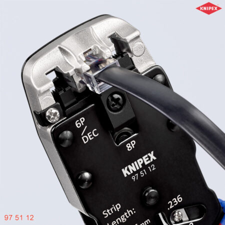 ngàm Kìm bấm đầu mạng RJ10, RJ11/12, RJ45 Knipex 97 51 12