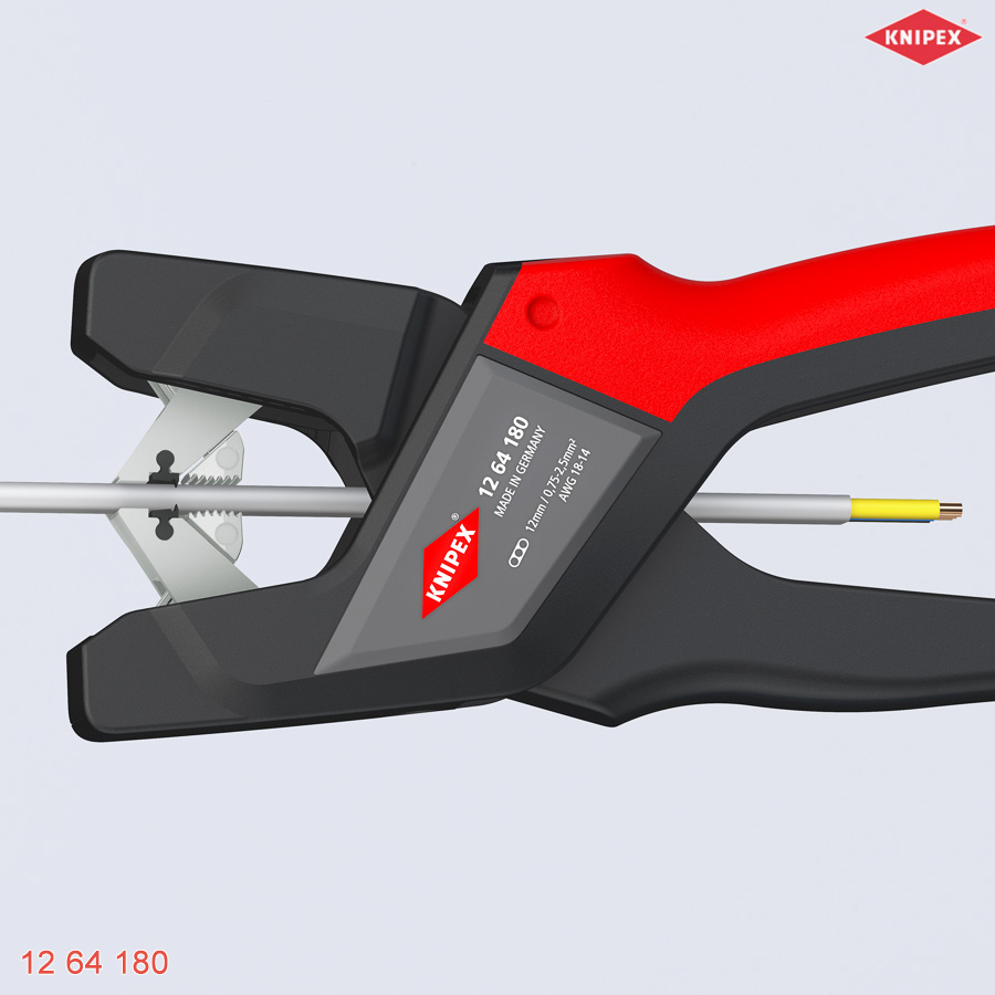 ngàm Kìm tuốt vỏ cáp dẹt 12 mm tự động KNIPEX 12 64 180
