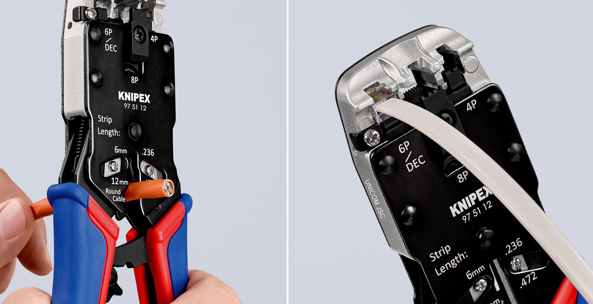 thông số Kìm bấm đầu mạng RJ10, RJ11/12, RJ45 Knipex 97 51 12