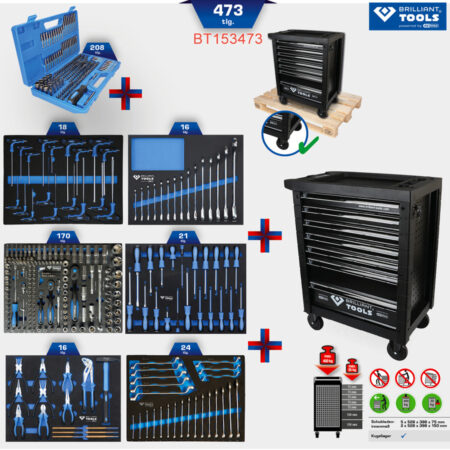 thông số Tủ đồ nghề sửa chữa 473 pcs, 7 ngăn kéo BT153347