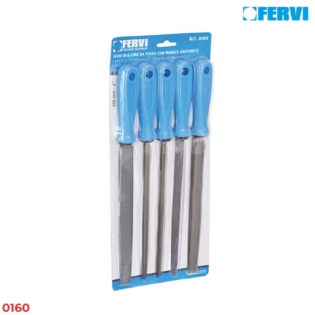 FERVI 0160 Bộ giũa kim loại tay cầm chống trượt 5 cây