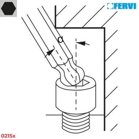 FERVI 0215x Bộ lục giác đầu bi dáng dài 9 cây 1