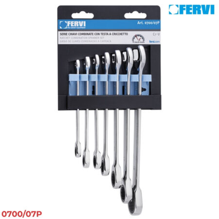FERVI 0700/07P Bộ cờ lê vòng miệng tự động 7 cây