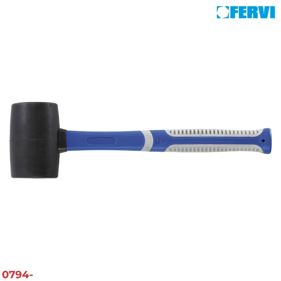 FERVI 0794- Búa cao su 2 đầu cán sợi thủy tinh