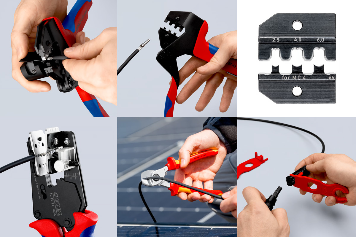 Bộ kìm thi công hệ thống điện năng lượng đầu MC4 Knipex 97 91 04 V01