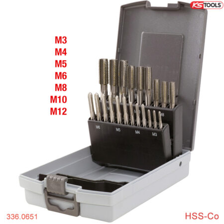 Bộ taro tay HSS-Co M3-M12 21pcs KS Tools 336.0651
