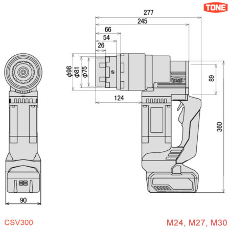thông số Máy siết cắt bu lông siêu cường M30 CSV300 TONE