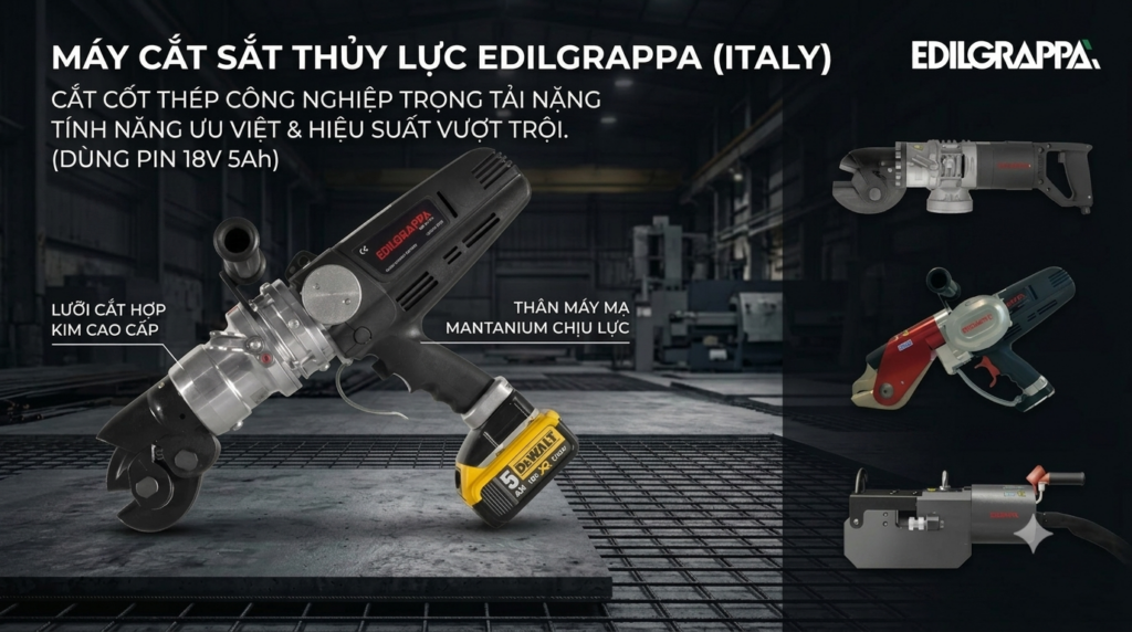 Máy cắt sắt thủy lực cầm tay Edilgrappa