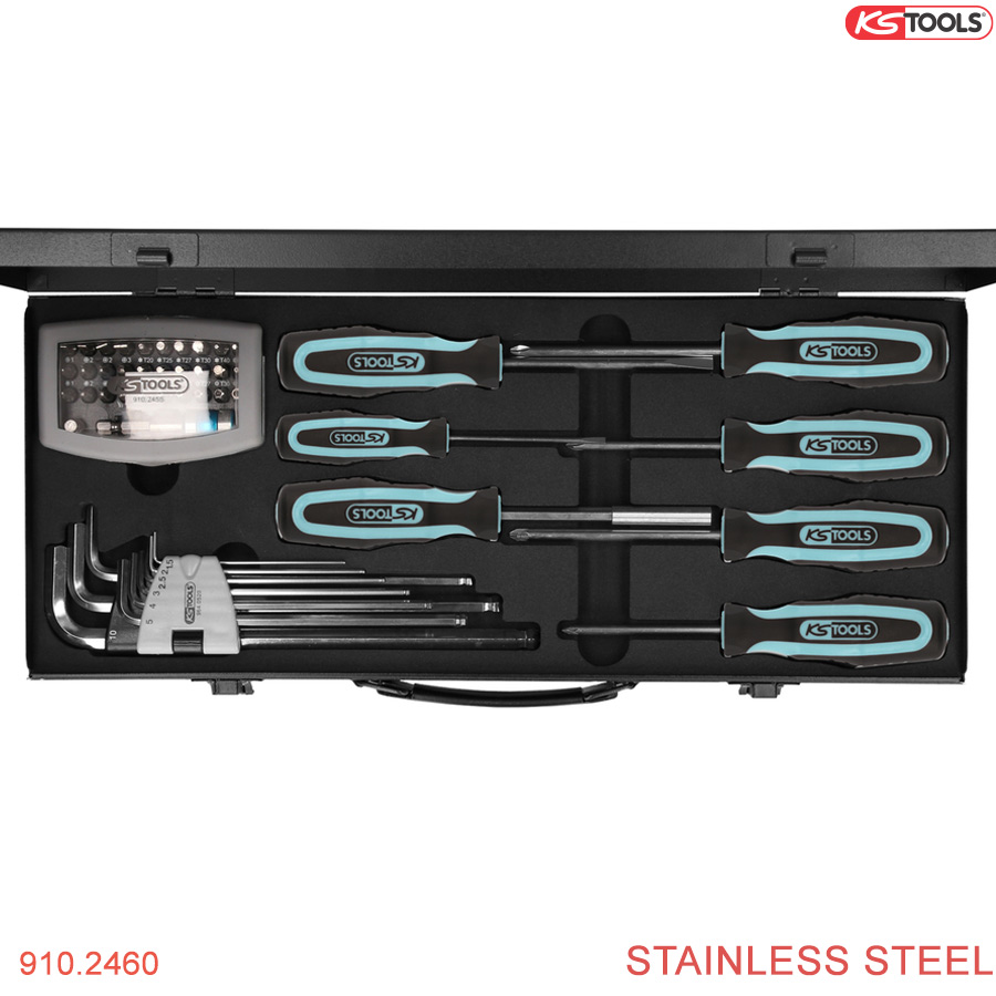 Bộ dụng cụ sửa chữa thép không gỉ 48 pcs KS Tools 910.2460