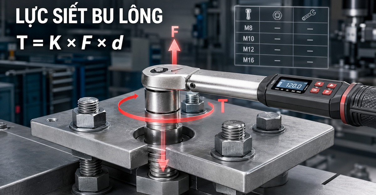Cách tính | Quy định lực siết bu lông - Bảng tra mô-men siết